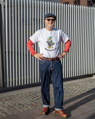 С чем носить темно-коричневый кожаный ремень мужчине