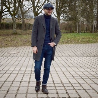 С чем носить темно-коричневые кожаные ботинки броги