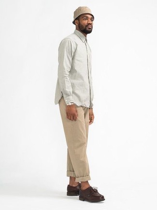 С чем носить темно-коричневые кожаные туфли дерби