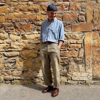 С чем носить темно-коричневые кожаные туфли дерби