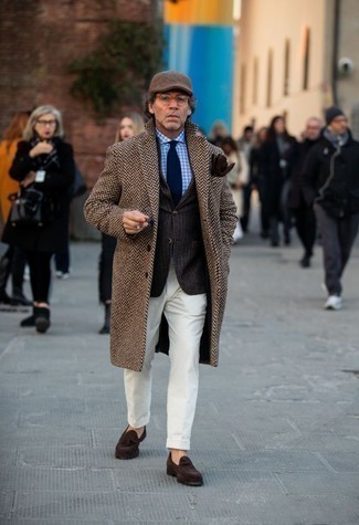 С чем носить темно-коричневые кожаные перчатки мужчине