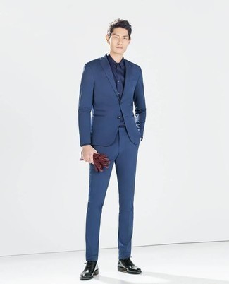 С чем носить темно-коричневые кожаные перчатки мужчине