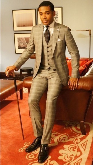 С чем носить темно-коричневые кожаные монки