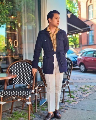 С чем носить темно-коричневые кожаные монки