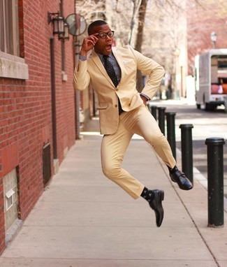 С чем носить темно-коричневые кожаные монки