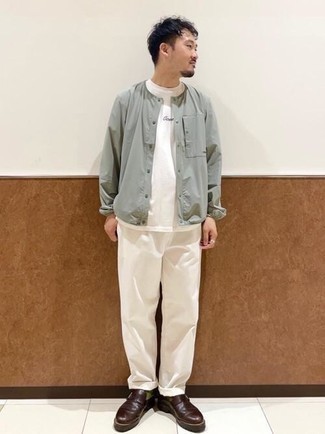 С чем носить темно-коричневые кожаные монки