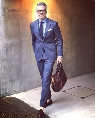 С чем носить темно-коричневую кожаную большую сумку мужчине