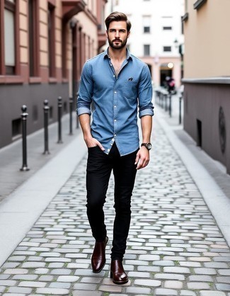 С чем носить темно-коричневые кожаные часы мужчине