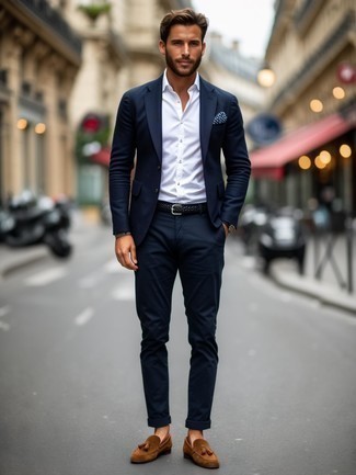 Какие пиджаки носить с темно-коричневыми лоферами мужчине