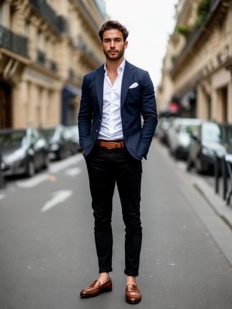 Какие пиджаки носить с темно-коричневыми лоферами мужчине