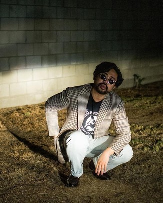 Какие длинные пальто носить с темно-коричневыми лоферами