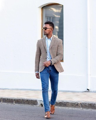 Какие джинсы носить с темно-коричневыми монками