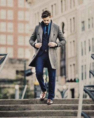 Какие длинные пальто носить с темно-коричневыми монками