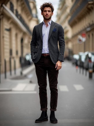 С чем носить темно-коричневые брюки мужчине