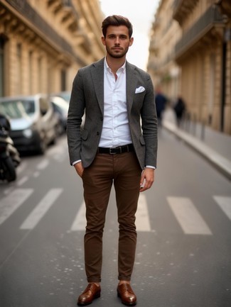С чем носить темно-коричневые брюки мужчине