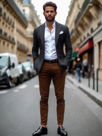 С чем носить темно-коричневые брюки мужчине