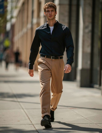 С чем носить темно-коричневые брюки мужчине