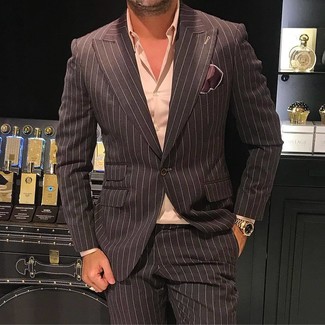 С чем носить темно-коричневый шелковый нагрудный платок