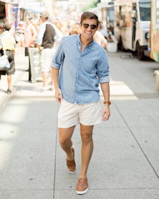 С чем носить темно-коричневые слипоны мужчине