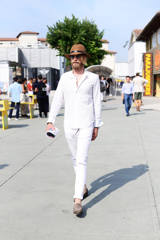 С чем носить темно-коричневую соломенную шляпу мужчине