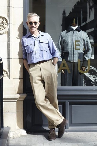 С чем носить темно-коричневые замшевые туфли дерби