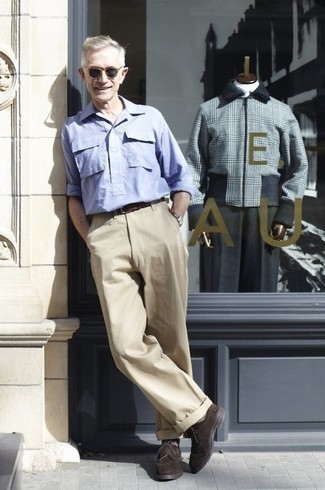 С чем носить темно-коричневые замшевые туфли дерби