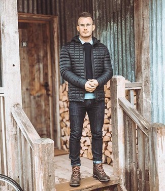 С чем носить темно-коричневые рабочие ботинки мужчине