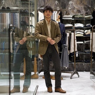 С чем носить темно-коричневый плетеный ремень мужчине