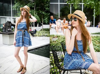 С чем носить темно-коричневый плетеный ремень женщине