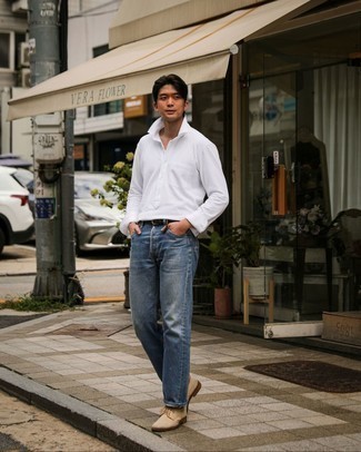 С чем носить темно-коричневый замшевый плетеный ремень мужчине