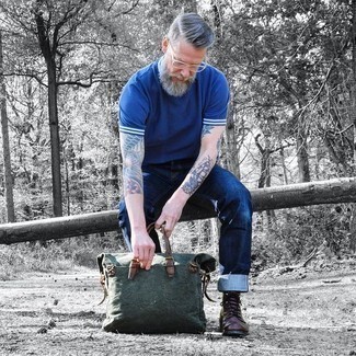 С чем носить темно-зеленую сумку мужчине