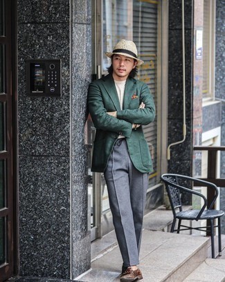 С чем носить темно-зеленый пиджак мужчине