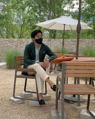 С чем носить темно-зеленый пиджак мужчине