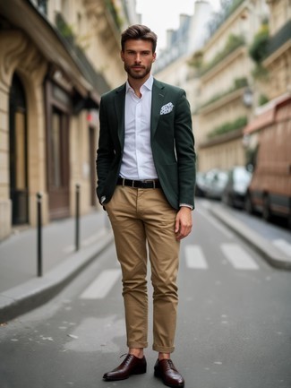 С чем носить темно-зеленый пиджак мужчине