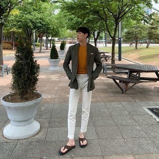 С чем носить темно-зеленый пиджак мужчине