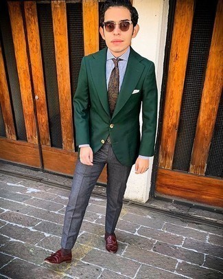 С чем носить темно-зеленый пиджак мужчине