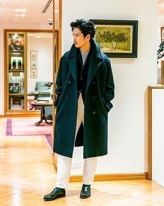 Какие лоферы носить с темно-зеленым пиджаком мужчине