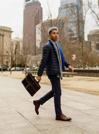 С чем носить темно-зеленый портфель