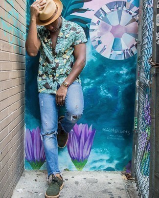 С чем носить темно-зеленые броги