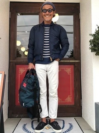 С чем носить темно-зеленый рюкзак из плотной ткани мужчине