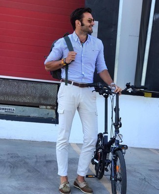 С чем носить темно-зеленый рюкзак из плотной ткани мужчине