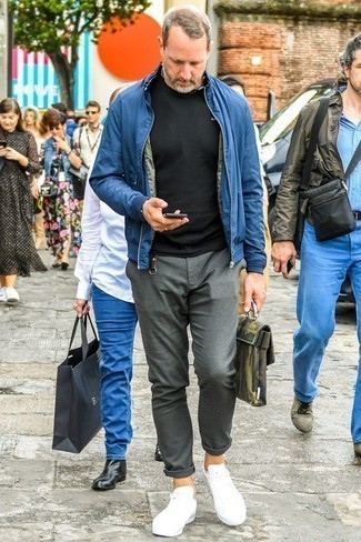 С чем носить темно-зеленый портфель из плотной ткани