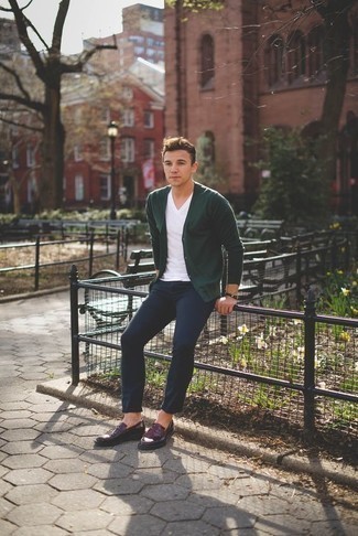 С чем носить темно-зеленый кардиган мужчине