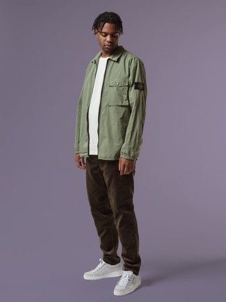 С чем носить темно-зеленую куртку харрингтон