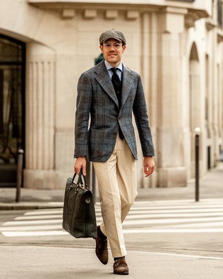 С чем носить темно-зеленую кожаную большую сумку мужчине