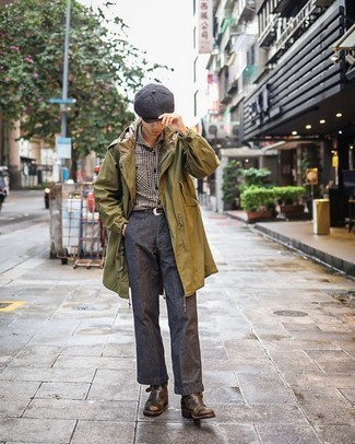 С чем носить темно-зеленую легкую куртку мужчине