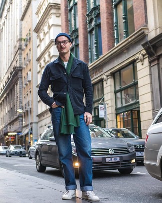 С чем носить темно-зеленый шарф мужчине