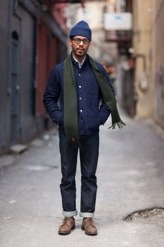 С чем носить темно-зеленый шарф мужчине