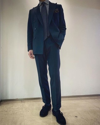 Какие монки носить с темно-зеленым костюмом