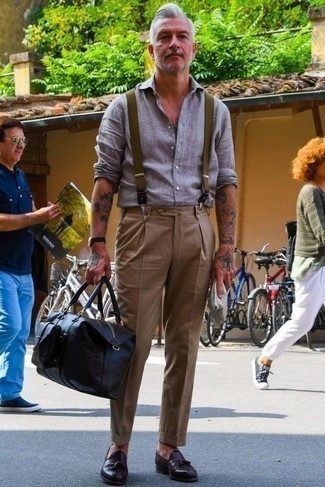 С чем носить темно-зеленые подтяжки